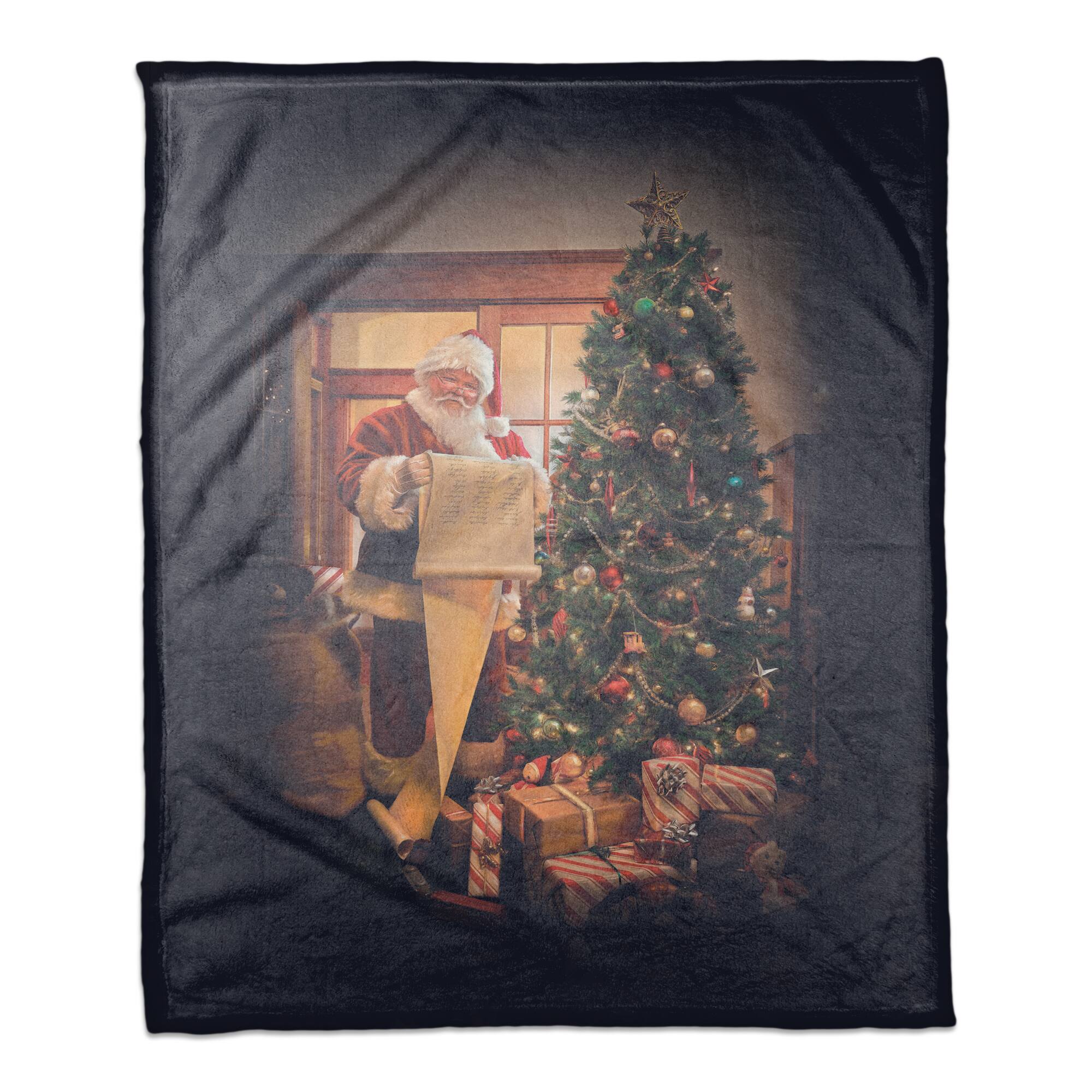 Santas List 50x60 Coral Fleece Blanket